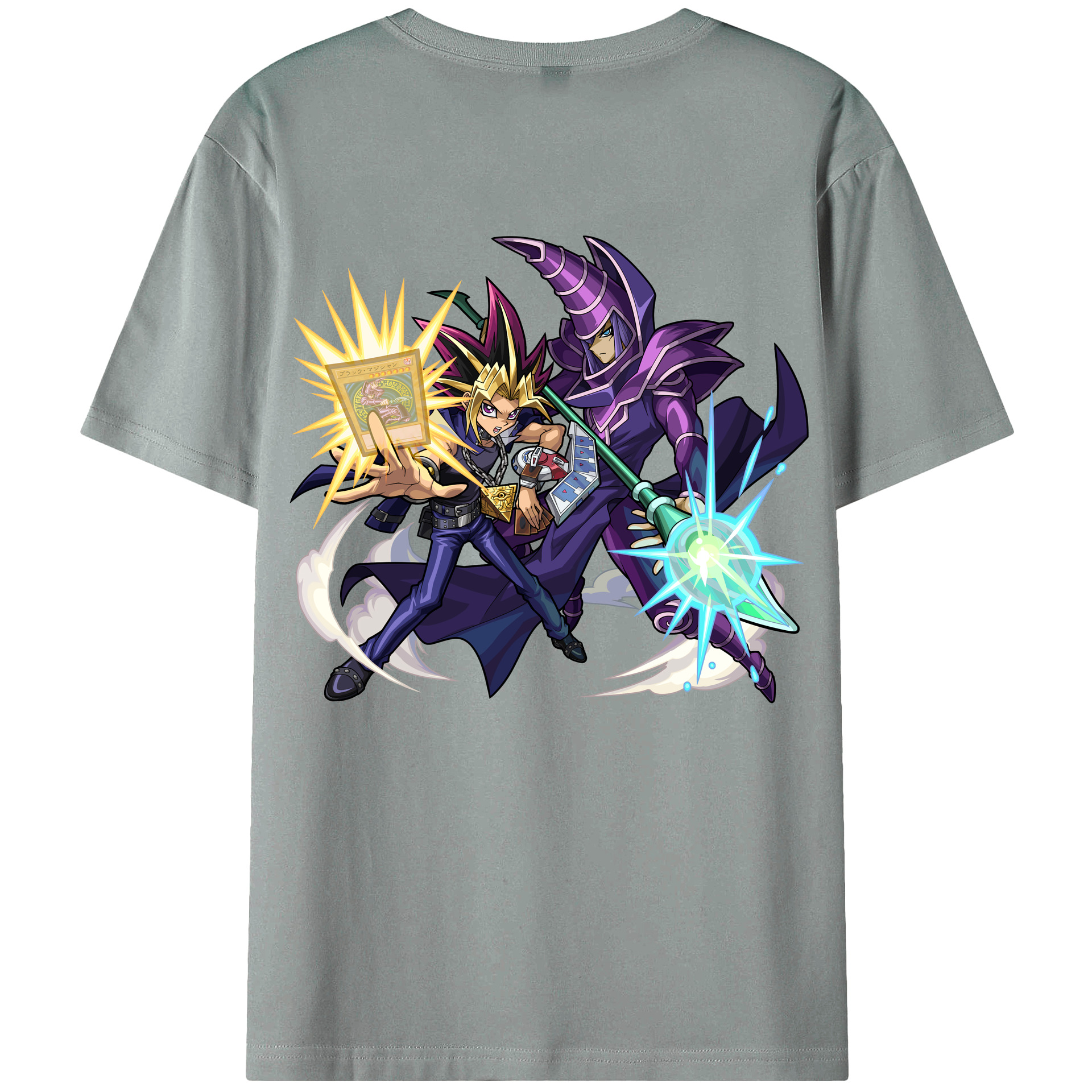 （画像用） 遊☆戯☆王 Yu-Gi-Oh! 綿100％ メンズ半袖Tシャツ（バックプリント） 通気性